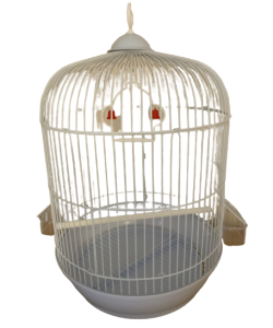 Parrot-Supplies Round Small Bird Cage - White